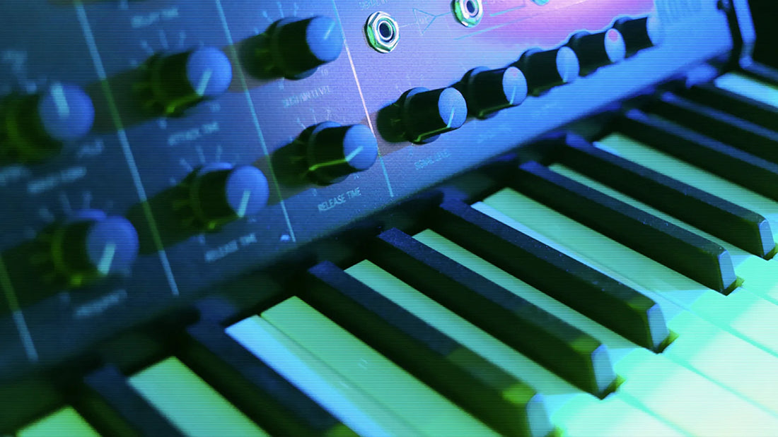 Photo of a synthesizer keyboard